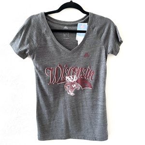 Adidas WI Badgers Script Tail Tee
